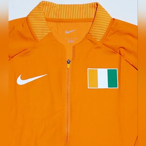 Nike 2022 Pro Elite Ivory Coast Cote D'ivoire Team Half Zip Sz L Men CK3469-812 - Picture 4 of 10